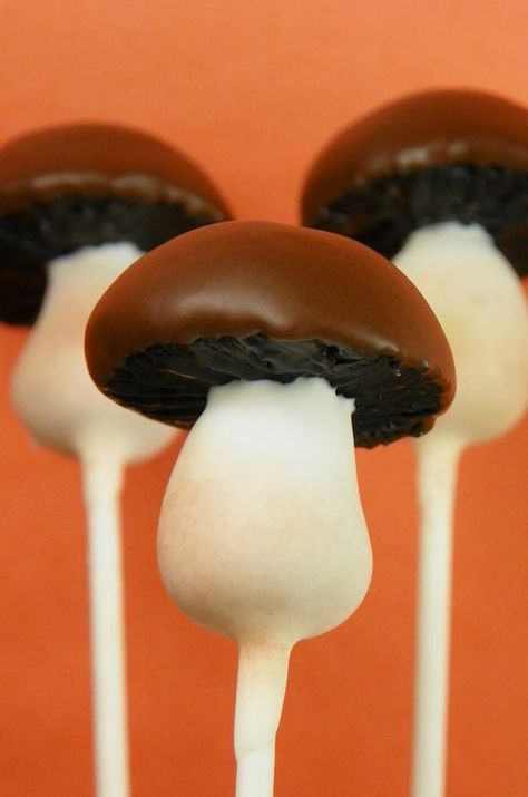 Mushroom Cake Pops Tutorial, Creative Sweets Ideas, Easy Mushroom Cake, Mushroom Cupcake Ideas, Mushroom Shaped Cake, Mushroom Cake Pops, Mushroom Shaped Cookies, Mushroom Cupcakes, Hobbit Birthday