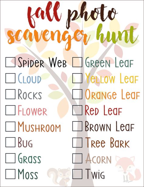 fall_photo_scavenger_hunt Fall Photo Scavenger Hunt, Fall Scavenger Hunt, Fall Family Fun, Photo Scavenger Hunt, Fun Fall Activities, Fall Photo, Fun Family Activities, Happy Fall Y'all, Homeschool Preschool