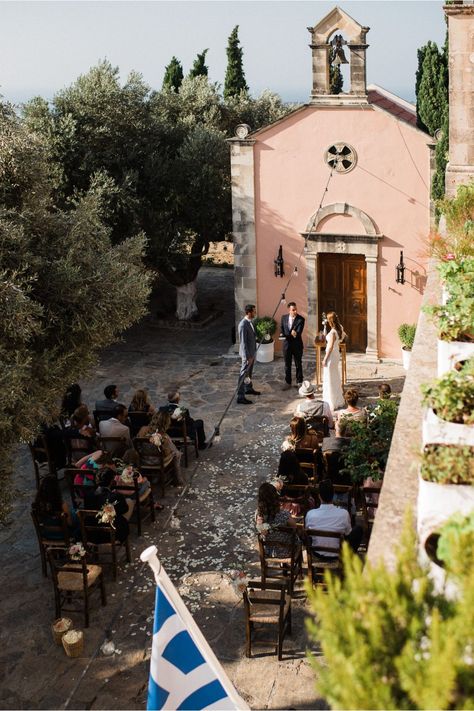 Small Italian Chapel Wedding, Small Wedding Greece, Intimate Wedding Greece, Small Wedding Portugal, Private Small Wedding, Small Quaint Wedding, Small Greece Wedding, Small Wedding In Greece, Small Wedding Vibes