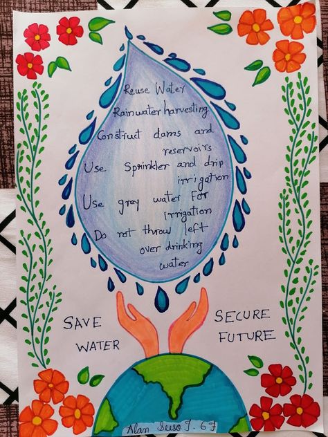 Poster on save water One Water Poster Ideas, Water Awareness Poster, Conserve Water Drawing, Water Pollution Poster Creative, Save Water Drawing Creative, Save Water Save Earth Posters, Water Conservation Poster Schools, Poster On Water Pollution, Water Pollution Project For School