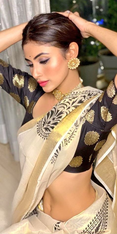 Photoshoot Black Dress, Mouni Roy Dresses, Saree Beautiful, Mouni Roy, Of Sarees, Shades Of Peach, Saree Models, Indian Saree, Bollywood Girls