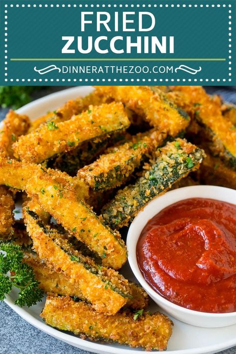 Zucchini Fried, Fried Zucchini Recipe, Fried Zucchini Sticks, Deep Fried Zucchini, Fried Zucchini Recipes, Zucchini Pommes, Appetizer Dinner, Recipe Zucchini, Zucchini Sticks