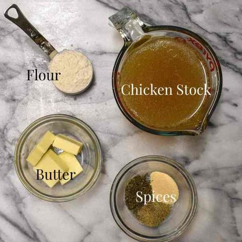 Gravy With Chicken Broth, Gravy From Broth, Chicken Gravy Mix Recipe, Chicken Broth Gravy, Broth Gravy Recipe, Chicken Stock Gravy, Chicken Gravy From Broth, Easy Chicken Gravy, Brown Gravy Recipe Easy