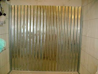 Another galvanized shower surround with how to's Metal Shower Walls, Corrugated Metal Shower, Galvanized Shower, Tin Shower, Bathroom Shower Stalls, Bath Surround, Corrugated Tin, Diy Shower, Tub Surround