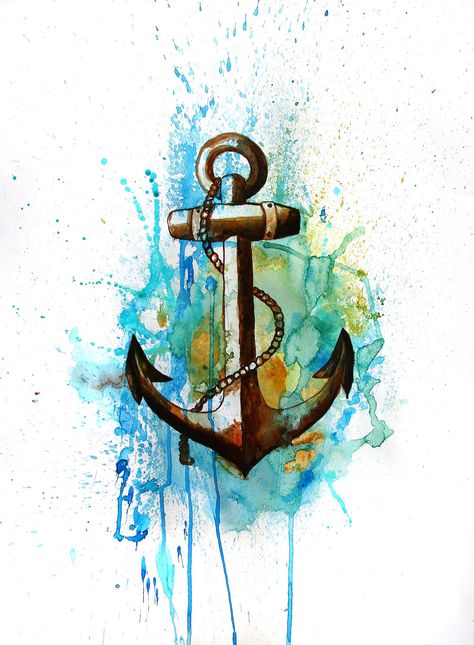 Anchor Art Paint, Mutterschaft Tattoos, Anchor Painting, Good Things Will Happen, Sea Life Wallpaper, Anchor Wallpaper, Anchor Art, Hope Art, Anchor Tattoos