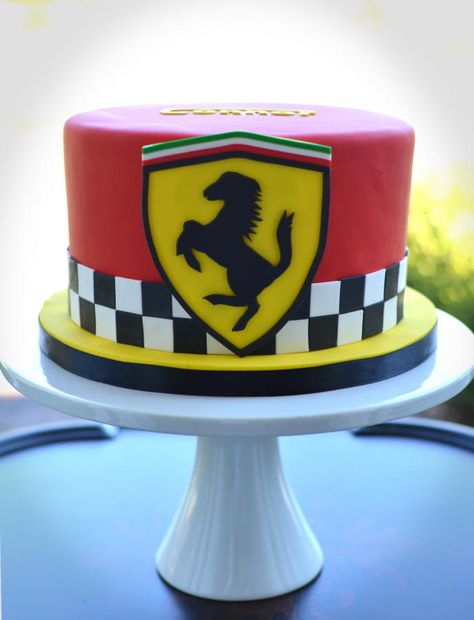 Ferrari Cake - Cake by Elisabeth Palatiello Ferrari Cake, Ferrari Party, Cars Birthday Cake, Cake Templates, Race Car Birthday Party, Cake Pricing, Race Car Birthday, Cake Logo, Car Cake