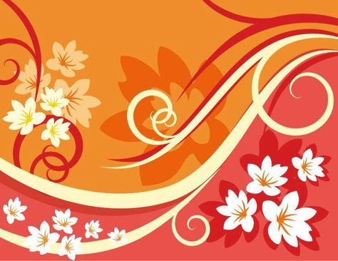 Vector Garden, 2000s Wallpaper, Girly Graphics, Vector Flowers, Orange Wallpaper, Flower Background, Free Vector Graphics, Floral Background, Flower Backgrounds