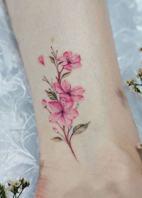 Pink Flower Tattoo, Delphinium Tattoo, Pink Flower Tattoos, Purple Flower Tattoos, Larkspur Tattoo, Water Lily Tattoos, Pink Tattoo, Small Pink Flowers, Sketching Ideas