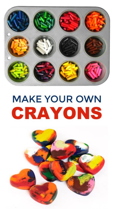 Crayon Crafts For Kids, Recycle Crayons, Homemade Crayons, Crayon Activities, Making Crayons, Recycled Crayons, Diy Crayons, Paint Recipe, Crayon Crafts