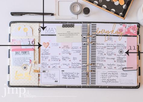 The anatomy of a @HeidiSwapp Memory Planner by @jamiepate Heidi Swapp Planner, Heidi Swapp Memory Planner, Pretty Planners, Bullet Journaling, Planner Scrapbook, Planner Obsessed, Filofax Planners, Kikki K, Heidi Swapp