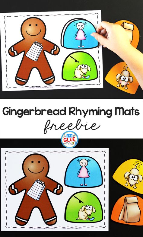 Christmas Rhyming, Gingerbread Literacy, Gingerbread Man Unit, Snowman Printable, Christmas Literacy, Gingerbread Man Activities, December Kindergarten, Gingerbread Activities, Penguin Craft