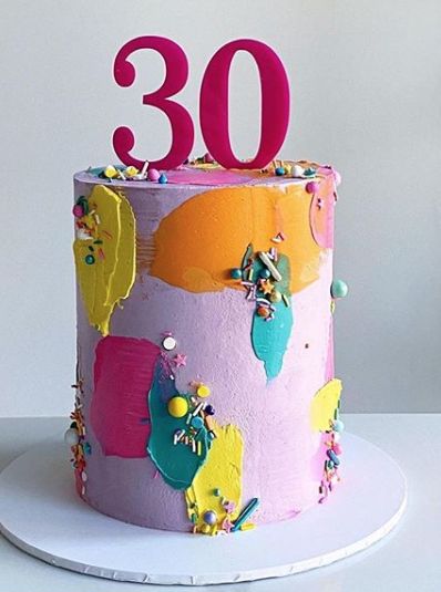 Bright Birthday Cakes, 30th Birthday Cake For Women, Neon Cakes, Colorful Birthday Cake, 30 Birthday Cake, Birthday Cakes For Women, Cake Day, Creative Birthday Cakes, Cakes For Women