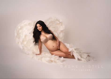 Angel wing maternity shoot | murrieta CA | BASHE + STILL Photography Heavenly Maternity Photoshoot, Maternity Photography Angel Wings, Wing Maternity Photoshoot, Wing Maternity Shoot, Feather Maternity Shoot, Angel Maternity Shoot, Crystal Maternity Shoot, Silk Sheet Maternity Shoot, Maternity Angel Wings Photography