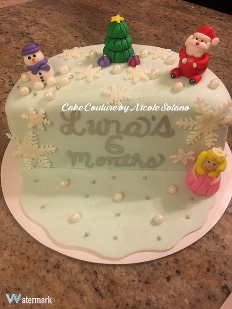 Half cake Christmas themed for half birthday Half Birthday Christmas Theme, Christmas Half Birthday, Birthday Cake Christmas, Half Cake, Half Christmas, Half Birthday Cakes, 12th Birthday Cake, Butterfly Birthday Cakes, Dino Cake