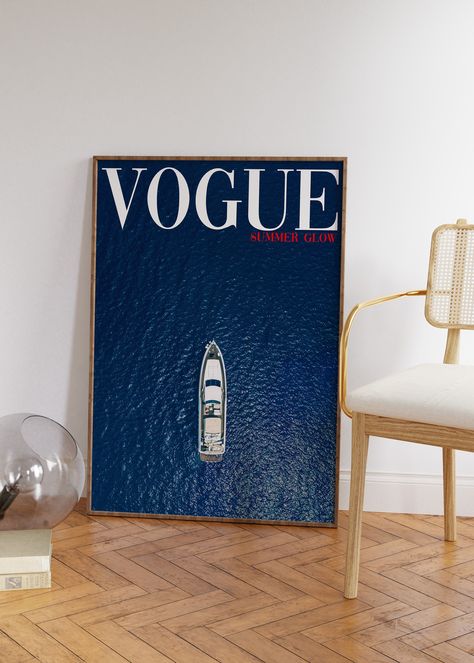 Vogue Wall Art, Navy Room, Vogue Wall, 70s Print, Winter Bed, House Poster, Magazine Poster, Art Trippy, Art Preppy