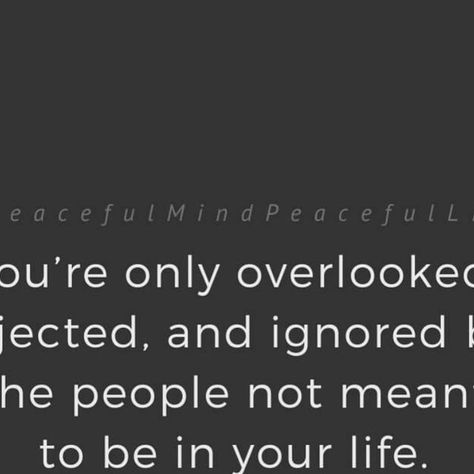 Peaceful Mind Peaceful Life on Instagram: "Be comfortable in your own skin. Know who you are. Understand deeply that what people do is never a reflection of you and is always their perception of life. You are not for everyone and they are not always for you. When you are not included, invited, or considered, whisper to yourself, “Thank you for the space necessary in my life for the people that matter most to me. I am blessed.” 💚 (Image text: You’re only overlooked, rejected, and ignored by t When You’re Not Invited Quotes, I Am Not For Everyone Quotes, Not Being Invited Quotes, Not Invited Quotes, Overlooked Quotes, Invited Quotes, Ignore Me Quotes, Perception Quotes, Peaceful Mind Peaceful Life