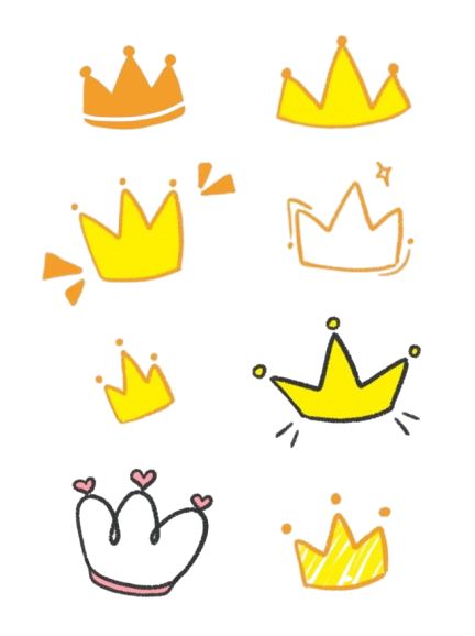 Scrapbook Png, Happy Birthday Tag, Crown Illustration, Crown Png, Doodle Frame, Cake Logo Design, Instagram Cartoon, Font Illustration, Golden Crown