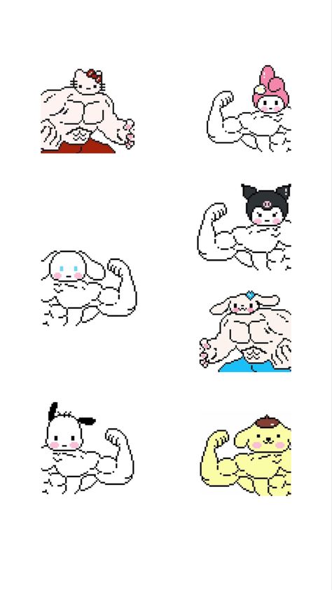 Buff Sanrio Characters, Buff Sanrio, Drawing Hello Kitty, Citate Harry Potter, Tuxedo Sam, Cartoon Hello Kitty, Kitty Cartoon, Hello Kitty Aesthetic, Hello Kitty Characters