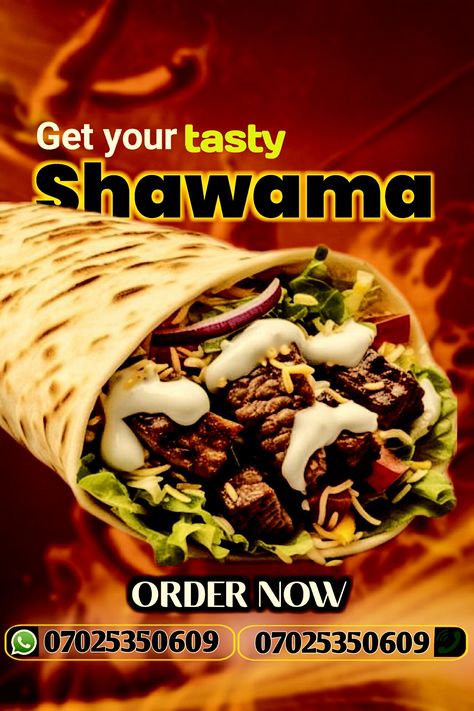 "Elevate your shawarma business and other ventures with our mouth-watering flyers that will leave customers craving for more! Our expert designs and vibrant visuals will help you stand out from the competition, attracting new customers and increasing sales. Trust us to create flyers that truly sizzle, and let's get your business cooking - contact us on WhatsApp at 08129338447 for flyers that deliver results!" Mouth Watering, Portfolio