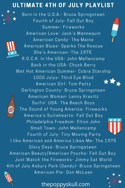 Forth Of July Playlist, Fourth Of July Playlist, Fourth Of July Movies, You Look Like The 4th Of July, 4th Of July Block Party Ideas, Things To Do On 4th Of July, Fourth Of July Party Ideas For Adults, 4th Of July Playlist, 4th Of July Quotes Patriotic