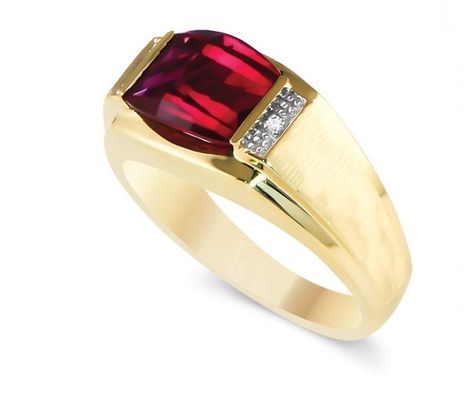 14K Yellow Gold Men's Ruby Rings Rings Emerald Cut, Mens Ruby Ring, Rings Emerald, Blue Wedding Rings, Diamond Wedding Anniversary, Ruby Wedding Rings, Gorgeous Wedding Rings, Wedding Ring Diamond, Diamond Picture