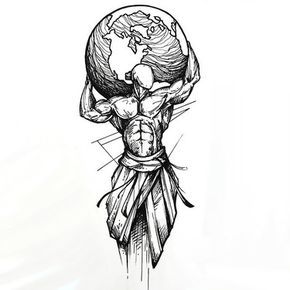 Sketchy Man Holding Earth Tattoo Design Masculine Tattoos, Earth Tattoo, Kunst Tattoos, Men Tattoos, Strength Tattoo, Inspiration Tattoos, Geniale Tattoos, Best Sleeve Tattoos, Maori Tattoo