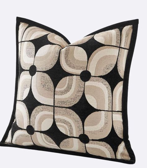 FREE WORLDWIDE SHIPPING ABOUT This geometric embroidered throw pillow cover is perfect for adding a touch of modern sophistication to your living room, bedroom, or home office. Mix and match with solid-colored or patterned pillows to create a dynamic and inviting atmosphere. With its exquisite craftsmanship and eye-catching design, this pillow cover is sure to become a cherished focal point in your home decor collection. SHIPPING & RETURNS Shipping: Free Shipping Worldwide Easy Returns: Not lovi Cushion Texture, Fabric Texture Pattern, Patterned Pillows, Beige Color Palette, Art Painting Tools, Embroidered Throw Pillows, Geometric Cushions, Luxury Pillows, Geometric Throw Pillows