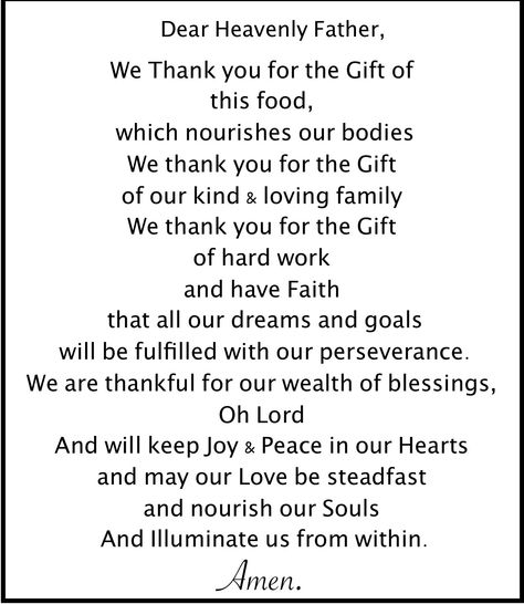 Grace before meals ®©™ Prayer Before Meal, Christmas Dinner Prayer, Prayers Before Meals, Mealtime Prayers, Christmas Prayers, Food Prayer, Dinner Prayer, Saying Grace, Family Christmas Dinner