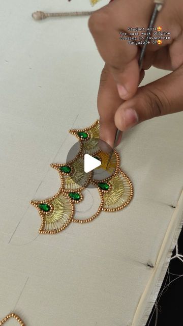 Blouse Work Simple Designs, Aari Work Beads Design, Basic Blouse Designs, Blouse Designs Aari Work, Kids Blouse Designs, Hand Beaded Embroidery, Kids Blouse, Simple Embroidery Designs, Aari Work Blouse