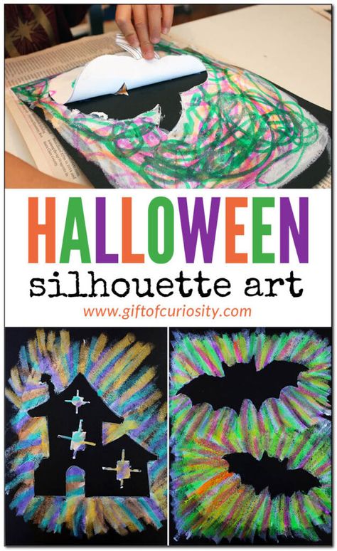 Halloween Silhouette, Halloween Art Projects, Free Printable Halloween, Halloween Crafts Preschool, October Crafts, Halloween Classroom, Fun Halloween Crafts, Halloween Arts And Crafts, Halloween Preschool