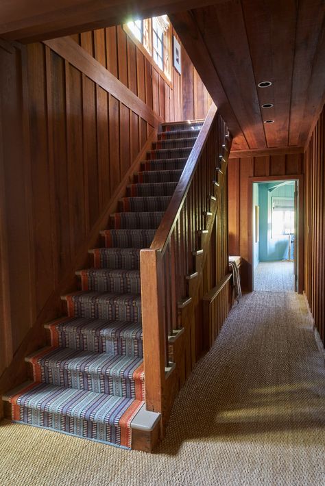 See How This Older Home’s Remodel Restored Its Historic Charm | Apartment Therapy Wood Paneling Entryway, Wood Paneled Room, Wood Paneled Walls, Organic Modern Bedroom, Apartment Remodel, Paneled Walls, Barcelona Home, Hydraulic Tiles, Old Home Remodel