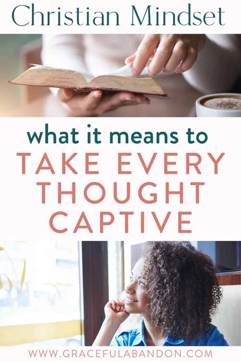 Working on a healthy Christian mindset? You do that by taking every thought captive. But what's that mean? | #biblestudy #mindset #christian #faith Biblical Mindset, Christian Mindset, Simple Bible Study, Study Partner, Bible Help, Take Every Thought Captive, Healing Bible Verses, Simple Prayers, Bible Study Help