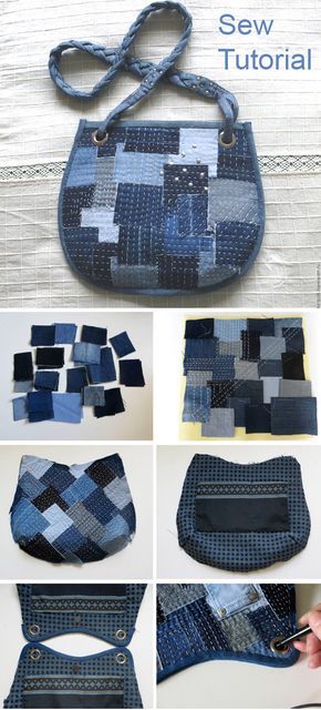 Denim Bag Tutorial, Boro Denim, Tips Menjahit, Tas Denim, Sac Diy, Sew Ins, Trendy Sewing, Denim Purse, Denim Ideas