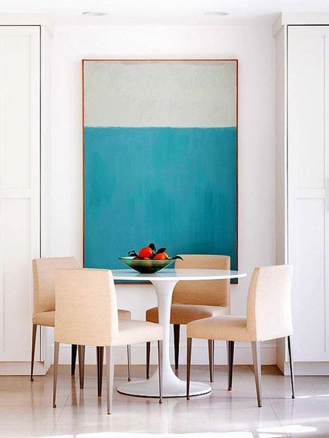 Big Appetite : 20 Dining Rooms With Large Scale Art Large Scale Art, Diy Wand, Big Wall Art, Dining Room Art, Beautiful Dining Rooms, Design Blogs, Oversized Art, Diy Artwork, Large Dining Room