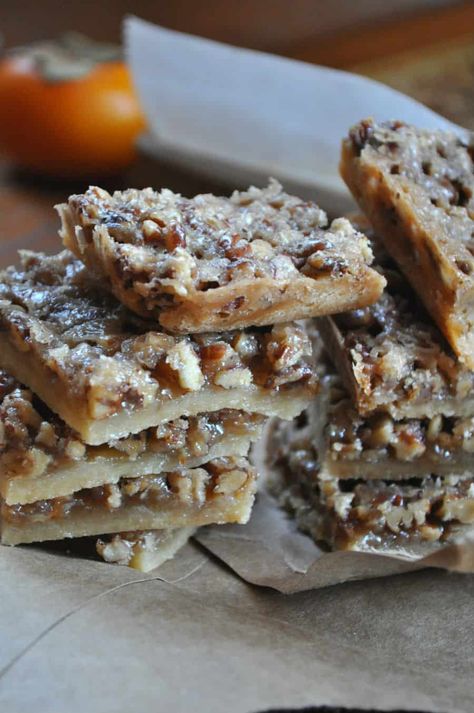 Vegan Crispy Pecan Pie Squares - Rabbit and Wolves Pecan Pie Squares, Vegan Fall Dessert, Pie Squares, Rabbit And Wolves, Vegan Pecan, Vegan Bar, Pecan Pie Bars, Pie Bars, Vegan Christmas