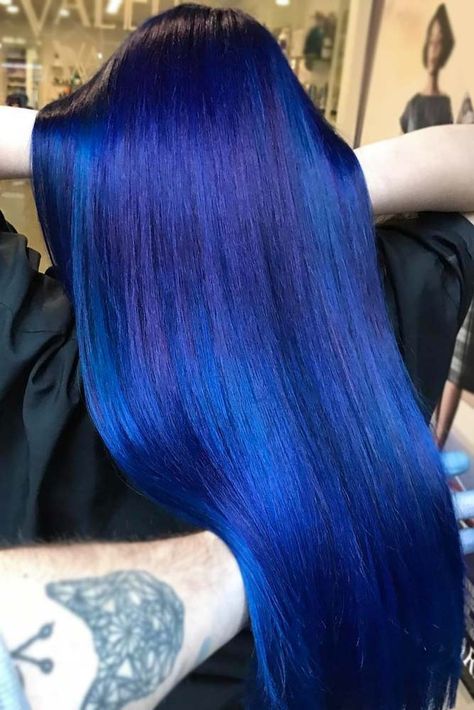 Electric Blue Shade picture3 Purple Pastel Hair Color, Hair Color Dark Blue, Green Hairstyles, Highlights Inspiration, Blue Purple Hair, Blue Hair Highlights, Holographic Hair, Blue Ombre Hair, Dark Blue Hair