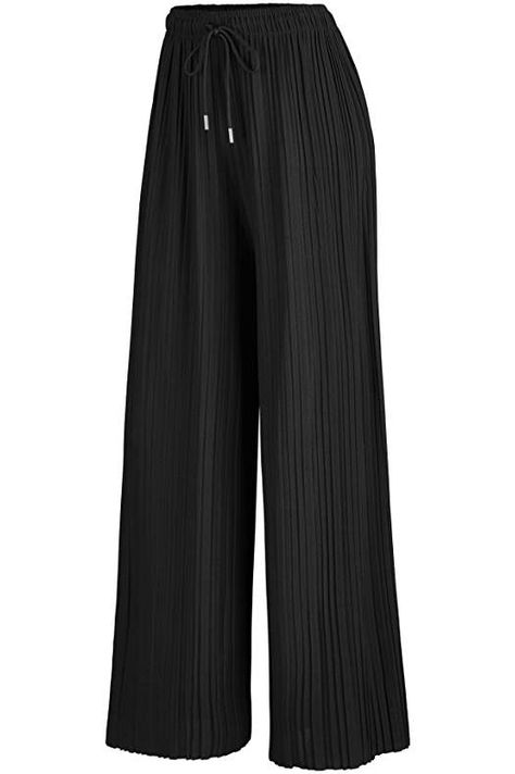 Pleated Palazzo Pants Outfits, Black Plazo, Palazzo Outfit, Pleated Palazzo Pants, Plazo Pants, Palazzo Pants Outfit, Womens Palazzo Pants, Black Palazzo Pants, Maxi Pants