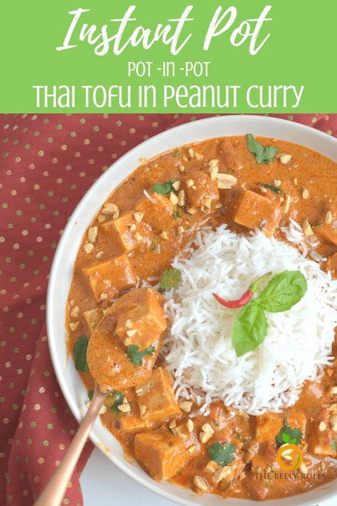 Instant Pot Thai Peanut Curry Thai Peanut Curry, Vegan Tofu Recipes, Instant Pot Thai, Curry Tofu, Instant Pot Chicken Recipes, Tofu Rice, Peanut Curry, Tofu Curry, Tofu Recipes Vegan