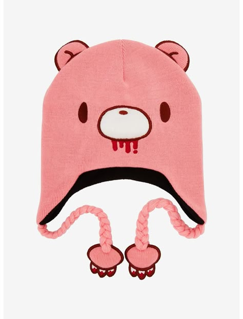 Gloomy Bear Blood Tassel Beanie | Hot Topic Tassel Beanie, Stranger Things Gifts, Nightmare Before Christmas Gifts, Braided Tassels, Silly Clothes, Bear Beanie, Advent Calendar Gifts, Gloomy Bear, Horror Gifts