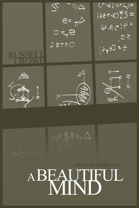 A Beautiful Mind Math Movies, Mind Poster, A Beautiful Mind, Cinema Design, Film Posters Art, Best Movie Posters, Be With You Movie, Minimalist Movie Poster, Game Theory