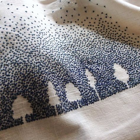 Negative Embroidery, Bonnie Sennott, Space Embroidery, Daily Embroidery, Art Knitting, Texture Contrast, Textiles Design, Embroidery Stitching, Sashiko Embroidery