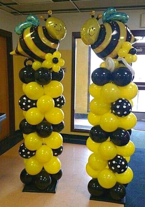 Bee Baby Shower Decoration, Bee Balloon, Bumble Bee Birthday, Honey Bee Baby Shower, Bee Theme Party, Deco Ballon, Bee Birthday Party, Deco Jungle, Bee Baby Shower Theme