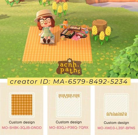 ✨Animal Crossing Patterns ✨ on Instagram: “A cute #yellow picnic blanket!  #acnh #animalcrossing #animalcrossingnewhorizons #acnhdesigns #acnhpatterns #ablesisters #acnhpaths #acnhqr…” Blanket Acnh, Animal Crossing Design Codes, Animal Crossing Design, Yellow Picnic, Orange Blanket, Yellow Blankets, Animal Crossing 3ds, Animals Crossing, Ac New Leaf