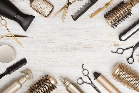 Various hair dresser tools on wooden background with copy space. , #Aff, #tools, #dresser, #hair, #wooden, #space #ad Dresser Aesthetic, Hair Salon Art, Hair Salon Quotes, Salon Wallpaper, Hair Salon Tools, Hair Stylist Logo, Hairstylist Quotes, Hair Salon Logos, Hair Salon Interior