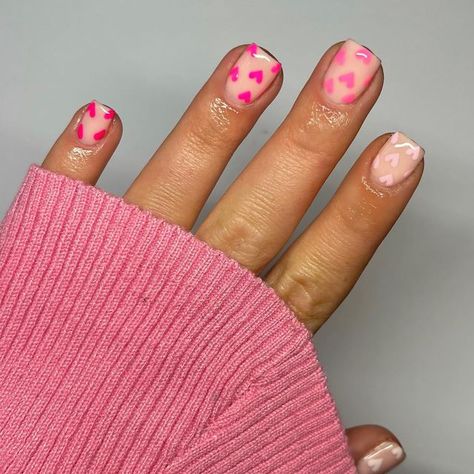 Valentine Nails Pink, Es Nails, Painting Nails, Nail Goals, Boho Nails, Natural Nail Designs, 21 Birthday, Nail Designs Valentines, Simple Gel Nails