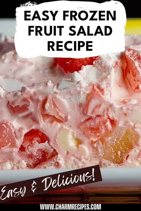 Frozen Fruit Uses, Frozen Fruit Salad Recipes Cool Whip, Frozen Desserts Easy, Frozen Fruit Dessert, Fruit Parfait Recipes, Frozen Fruit Salad, Frozen Strawberry Desserts, Frozen Fruit Salads, Salads Ideas