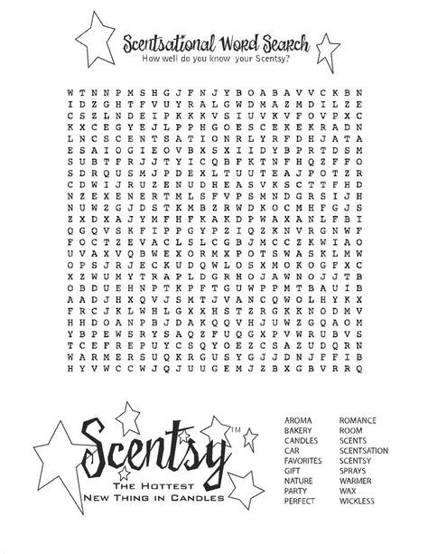 Scentsy Ideas Printables, Scentsy Office, Scentsy Party Games, Scentsy Consultant Business, Scentsy Games, Scentsy Facebook Party, Free Printable Word Searches, Scentsy Marketing, Selling Scentsy