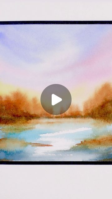 Basic Watercolor Painting, Emma Lefebvre, Basic Landscape, Landscape Tutorial, Basic Watercolor, Emma Jane, Watercolor Tutorials, Watercolour Tutorials, Colour Palette