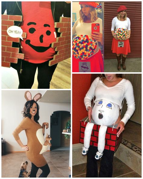 Clever Pregnant Halloween Costume Ideas - Crafty Morning Kool Aid Man Costume, Cupcake Halloween Costumes, Creative Halloween Costumes Diy, Pregnancy Costumes, Pregnant Halloween Costumes, Crafty Morning, Cow Costume, Hallowen Ideas, Hallowen Costume