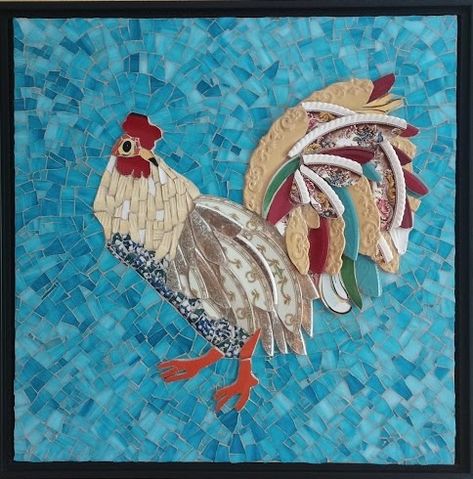 Rooster Mosaic, Sculpture Images, Mosaic Pots, Mosaic Animals, Mosaic Garden Art, Mosaic Birds, Rooster Art, Mosaic Art Projects, Mosaic Tile Art